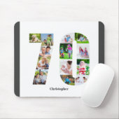 Foto Collage 70th Birthday Number 70 Personalized Muismat (Met muis)