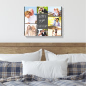 Foto Collage 7 Afbeelding Grijs Wit 90ste Verjaard Canvas Afdruk (Insitu (Slaapkamer))