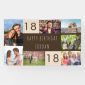 Foto Collage 7 Afbeelding Persoonlijk 18e verjaard Spandoek (Horizontaal)
