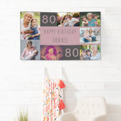 Foto Collage 7 Afbeelding Persoonlijk 80e verjaard Spandoek (Insitu)