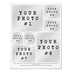 Foto Collage 7 Foto Raster met Tekst Fotopapier Afdruk