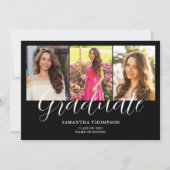 Foto Collage Afstuderen Flat Announcement Kaart (Voorkant)