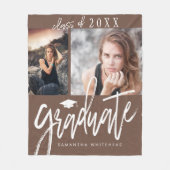 Foto Collage Afstuderen Fleece Blanket Tan (Voorkant)