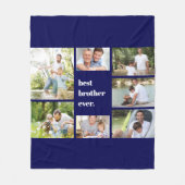 Foto Collage Best Brother Ever Navy Blue Fleece Deken (Voorkant)