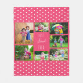 Foto Collage Best Friend Ever Bright Roze Fleece Deken (Voorkant)