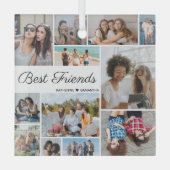 Foto Collage Best Friends Forever Glas Ornament (Voorkant)