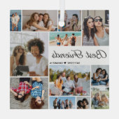 Foto Collage Best Friends Forever Glas Ornament (Achterkant)