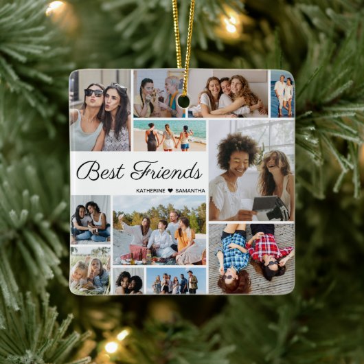 Foto Collage Best Friends Forever Keramisch Ornament (Boom)