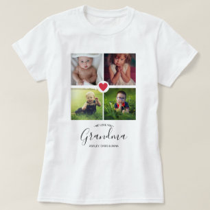 Foto Collage Best Grandma Persoonlijk aangepast T-shirt