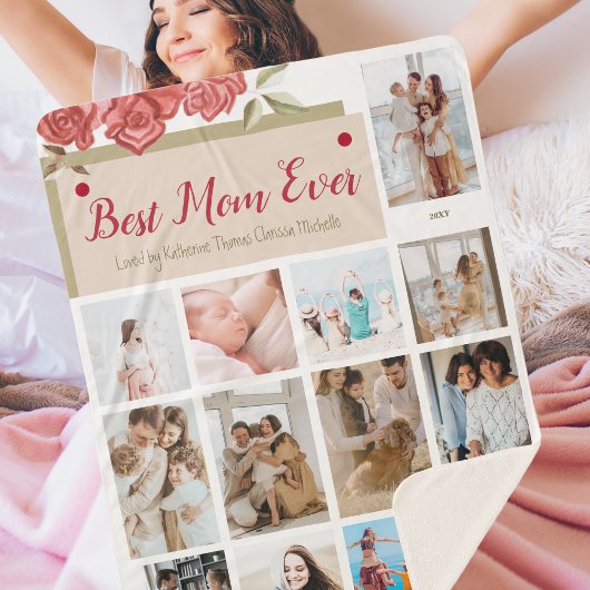 Foto Collage Beste Mam Ooit Modern Moederdag Sherpa Deken