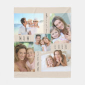 Foto Collage Beste mama ooit Neutraal Beige Fleece Deken (Voorkant)