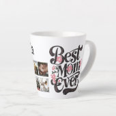 Foto Collage Beste Moeder Ooit Script Retro Moeder Latte Mok (Rechterhoek)