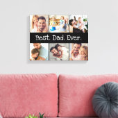Foto Collage Beste vader ooit in zwart-wit Canvas Afdruk (Insitu (Woonkamer))