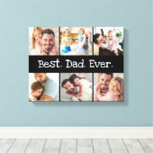 Foto Collage Beste vader ooit in zwart-wit Canvas Afdruk (Insitu (Houten vloer))