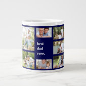 Foto Collage Beste vader ooit marineblauw en wit Extra Grote Beker (Voorkant)
