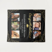 Foto Collage Black Gold Afstuderen Backdrop Wandkleed (Voorkant (horizontaal))