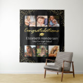 Foto Collage Black Gold Afstuderen Backdrop Wandkleed (In situ)