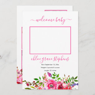 Foto Collage Boho Floral Girl Aankondiging