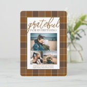Foto: Collage Brown Pset Pattern Thanksgiving Feestdagenkaart (Staand voorkant)