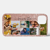 Foto Collage Calligrafie Monogram Naam Glitters Case-Mate iPhone Case (Achterkant (horizontaal))