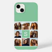 Foto Collage Custom Monogram Mint Green Case-Mate iPhone Case (Achterkant)
