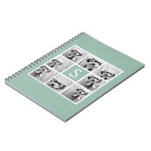 Foto Collage Custom Monogram Mint Green Notitieboek (Linkerzijde)