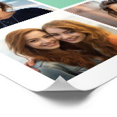 Foto Collage Custom Monogram Mint Green Poster (Hoek)