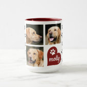 Foto Collage Dog Naam Rood hart Mok (Midden)