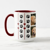 Foto Collage Dog Naam Rood hart Mok (Links)