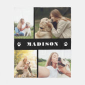 Foto Collage Dog Paws Black Fleece Deken (Voorkant)