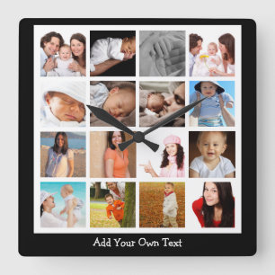 Foto-Collage een van de meest gepersonaliseerde so Vierkante Klok