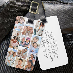 Foto Collage Eenvoudig Elegant Beeld Bagagelabel