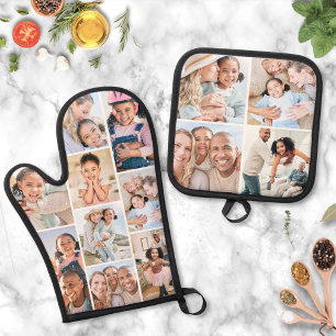 Foto Collage Eenvoudig Elegant Beeld Ovenwant & Pannenlap Set