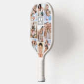 Foto Collage Eenvoudige Monogram Foto Pickleball Paddle (Links)