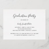 Foto Collage Elegant Script Gradution Party Gold Folie Uitnodiging (Achterkant)