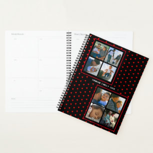 Foto Collage Familie Gepersonaliseerd Rode Hart &  Planner