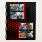 Foto Collage Familie Gepersonaliseerd Rode Hart & Planner (Voorkant)