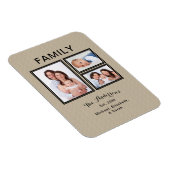 Foto Collage Familienaam Modern Sand Beige Magneet (Rechterzijde)