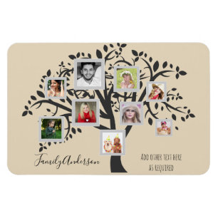 Foto Collage Familiestamboom Sjabloon Persoonlijk Magneet