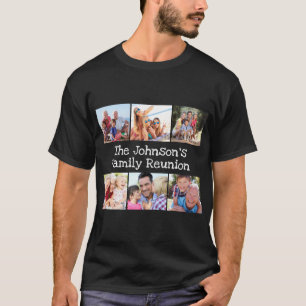 Foto Collage Family Reunion Persoonlijk Zwart T-shirt
