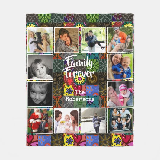 Foto Collage Fleece Blanket - Patchwork Pattern (Voorkant)