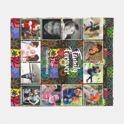 Foto Collage Fleece Blanket - Patchwork Pattern (Voorkant (Horizontaal))