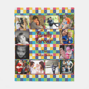 Foto Collage Fleece Blanket - Small Patchwork Deken