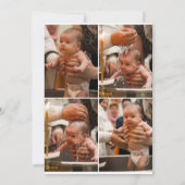 Foto Collage Floral Cross Gold Script Baptisme Kaart (Achterkant)