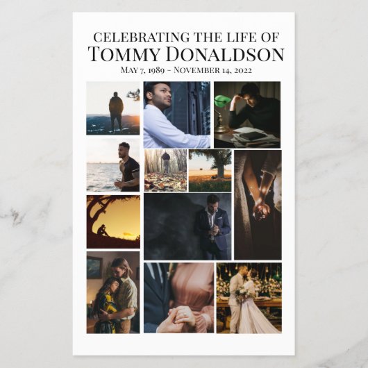 Foto Collage Funeral Flyer (Voorkant)