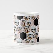 Foto Collage - funky hexagon patroon Extra Grote Beker (Voorkant)