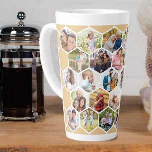 Foto Collage Geometric Hexagon 28 Afbeelding Latte Mok