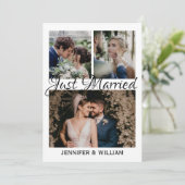 Foto Collage Gewoon huwelijksaankondiging Kaart (Staand voorkant)