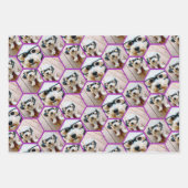 Foto collage in een funky hexagon patroon inpakpapier vel (Voorkant 3)