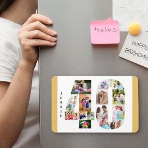 Foto collage in nummer 40 - 40th Birthday Neutraal Magneet